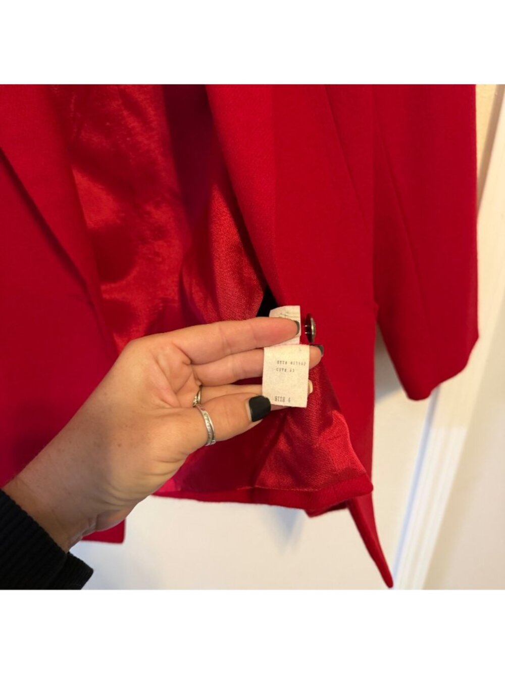 Vintage Petite Dumas Womens Red Blazer Suit Jacket Sz 4 - Picture 7 of 7